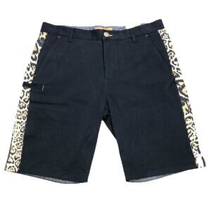 Tallia Sport Men’s Leopard Black Casual Size 30 Cotton Stretch Wrinkle Resistant